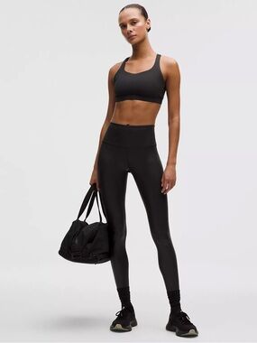 Lululemon Matte Black Foil Leggings Size 2